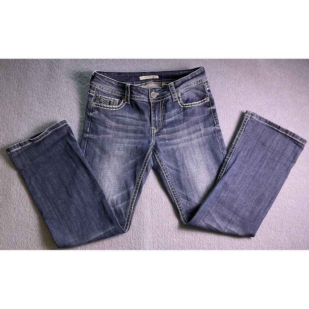 Stetson Bootcut Jeans Womens 10 Short Blue Western Denim